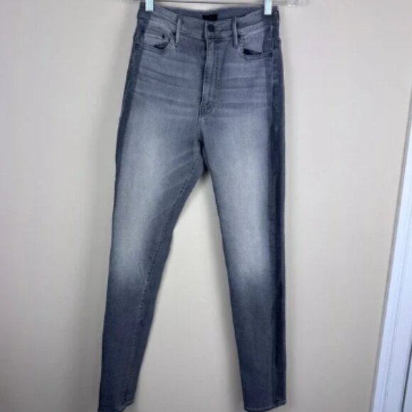 MOTHER The Swooner Supermoon Stripe Jeans Gray Wash Denim Size 26 - Picture 1 of 10